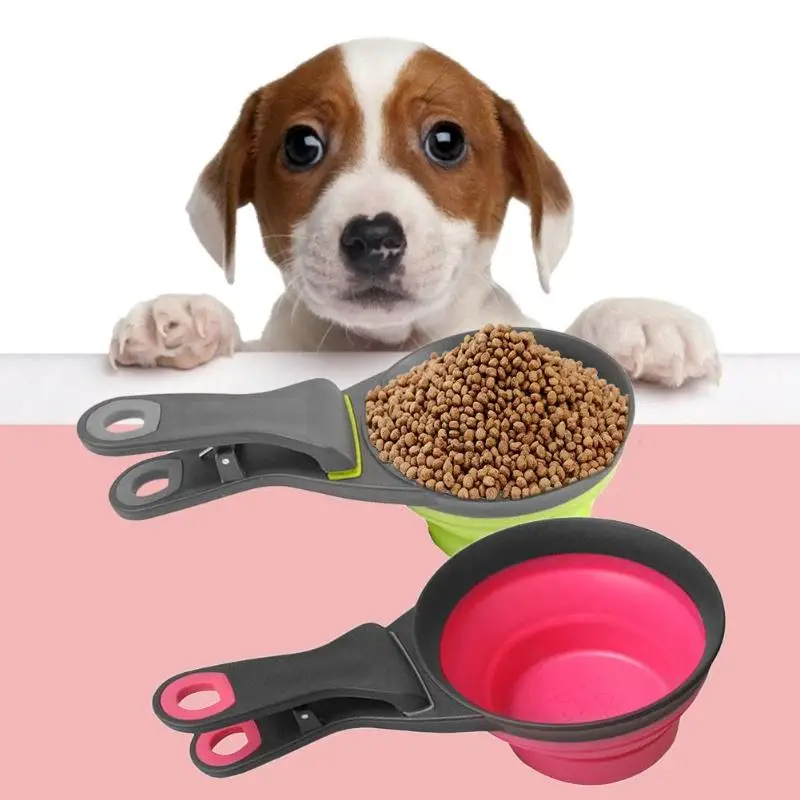 Folded Dog Cat Feeders Bowl Food Scoop Spoon Sealing Clipper Food Storage Collapsible Doggie Snack Cup Pet Cat Dog Supplies Folded Dog Cat Feeders Bowl Food Scoop Spoon Sealing Clipper Food Storage Collapsible Doggie Snack Cup Pet Cat Dog Supplies