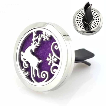 30mm Stainless Steel Christmas elk essential oil car diffuser for aromatherapy with vent clip 
30mm Stainless Steel Christmas elk essential oil car diffuser for aromatherapy with vent clip