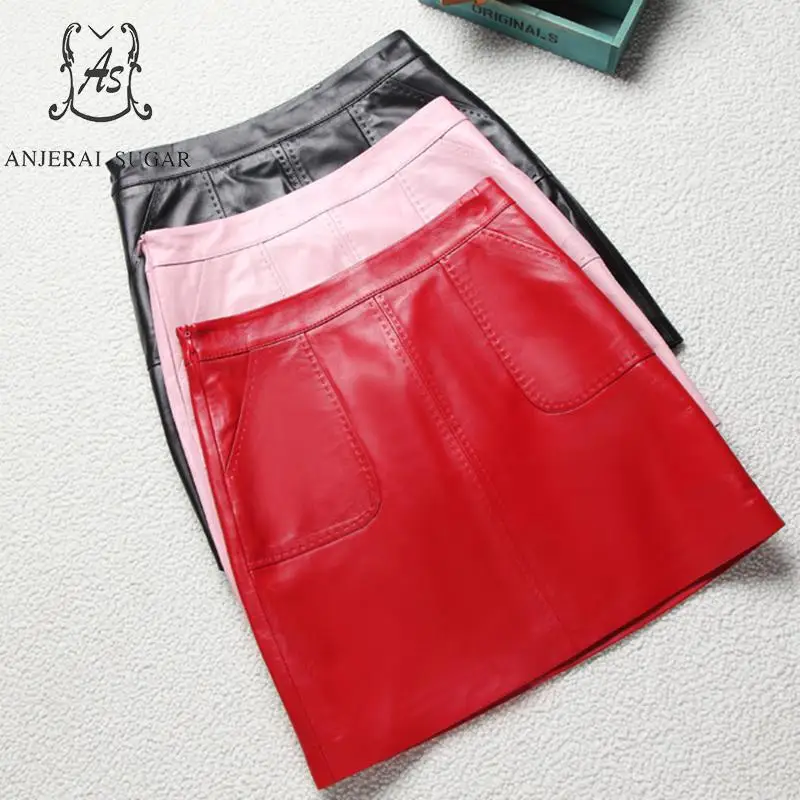 Spring Genuine leather skirts women sexy black red pink pocket Package hip OL sheepskin real leather female short A line skirt
Spring Genuine leather skirts women sexy black red pink pocket Package hip OL sheepskin real leather female short A line skirt