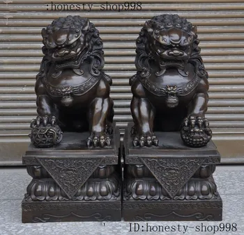 wedding decoration 18"Chinese Bronze Fengshui Guardian Foo Fu Dog Phylactery Door Lion Statue Pair
wedding decoration 18"Chinese Bronze Fengshui Guardian Foo Fu Dog Phylactery Door Lion Statue Pair