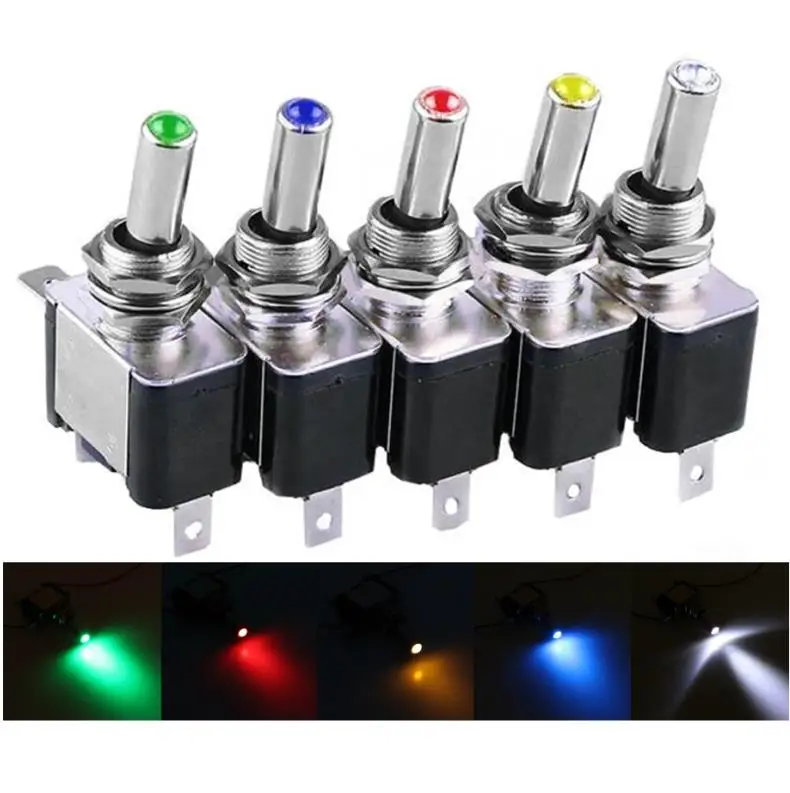 1PCS DC 12V 20A Car Auto Cover LED Blue Green Red White Yellow Light Toggle Switch Control On/Off Durable Light
1PCS DC 12V 20A Car Auto Cover LED Blue Green Red White Yellow Light Toggle Switch Control On/Off Durable Light