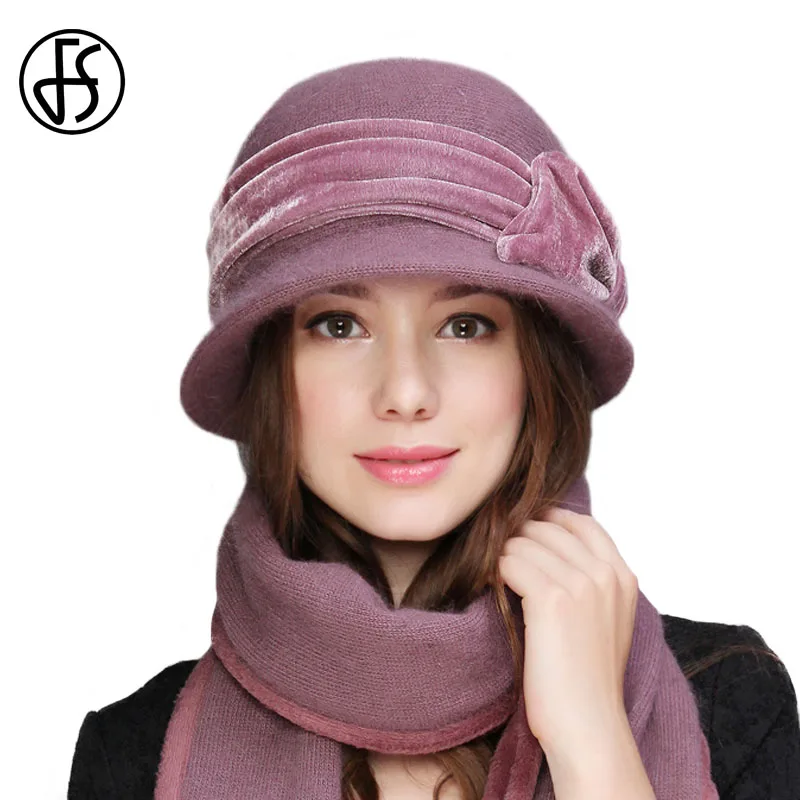 FS Women Wool Rabbit Fur Knitted Fedora Hat Fashion Vintage Wide Brim Female Winter Hats Neck Warmer Cap With Scarf
FS Women Wool Rabbit Fur Knitted Fedora Hat Fashion Vintage Wide Brim Female Winter Hats Neck Warmer Cap With Scarf