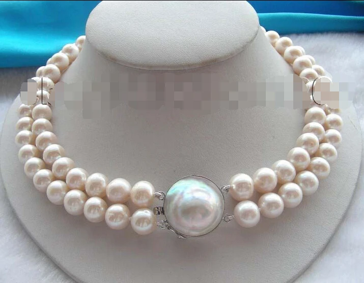 2row Natural 11mm White Round Pearl Necklace Mabe 925sc^^^@^Noble style Natural Fine jewe FREE SHIPPING
2row Natural 11mm White Round Pearl Necklace Mabe 925sc^^^@^Noble style Natural Fine jewe FREE SHIPPING