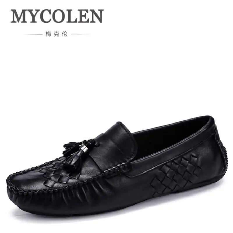 MYCOLEN Leather Men Casual Shoes Handmade Fashion Breathable Slip on Men Shoes Brand Comfortable Woven Loafers Black
MYCOLEN Leather Men Casual Shoes Handmade Fashion Breathable Slip on Men Shoes Brand Comfortable Woven Loafers Black