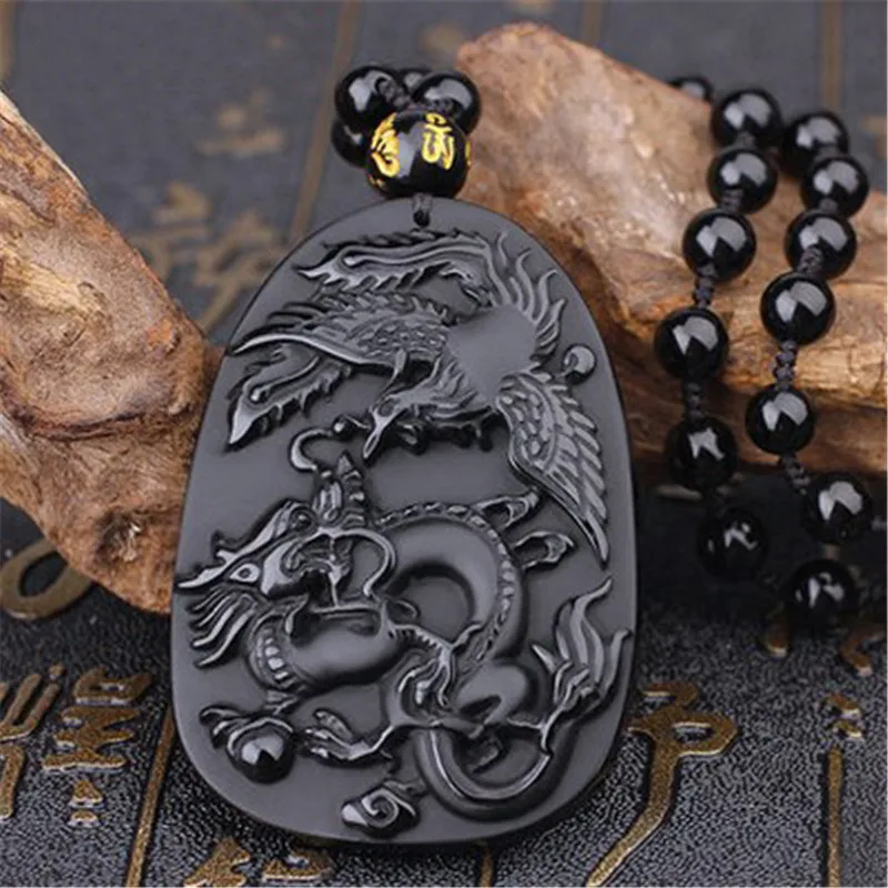 10pcs/lot New Natural Obsidian Carving Dragon and Phoenix Pendant Women Men's Amulet Lucky Jades Jewelry Pendants+Beads Necklace
10pcs/lot New Natural Obsidian Carving Dragon and Phoenix Pendant Women Men's Amulet Lucky Jades Jewelry Pendants+Beads Necklace