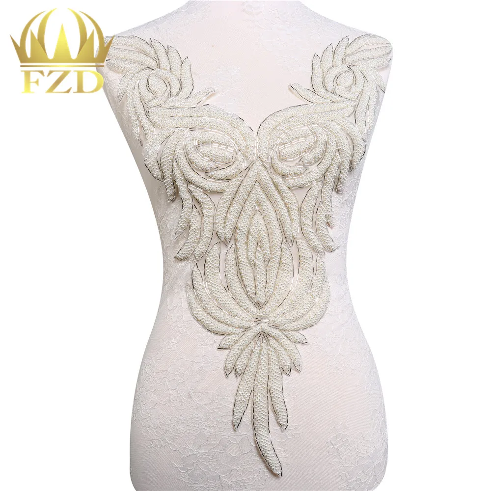 Handmade 1 Pieces Sewing Rhinestone Pearls Beads Patches Waist Large Rhinestone Appliques for Wedding Dress Evening Gown
Handmade 1 Pieces Sewing Rhinestone Pearls Beads Patches Waist Large Rhinestone Appliques for Wedding Dress Evening Gown