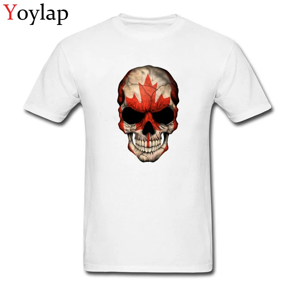 Canadian Flag Skull_white