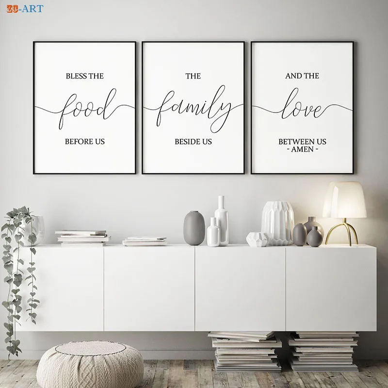 Bible Verse Canvas Painting Signs Print Quotes Poster Kitchen Wall