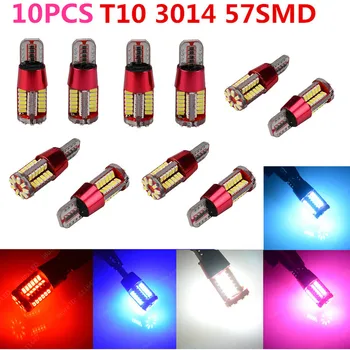 10PCS X New Car LED Light T10 Canbus 57 SMD 3014 LED W5W no error 57SMD Error Free 194 168 parking Light red yellow ice blue 12V
10PCS X New Car LED Light T10 Canbus 57 SMD 3014 LED W5W no error 57SMD Error Free 194 168 parking Light red yellow ice blue 12V