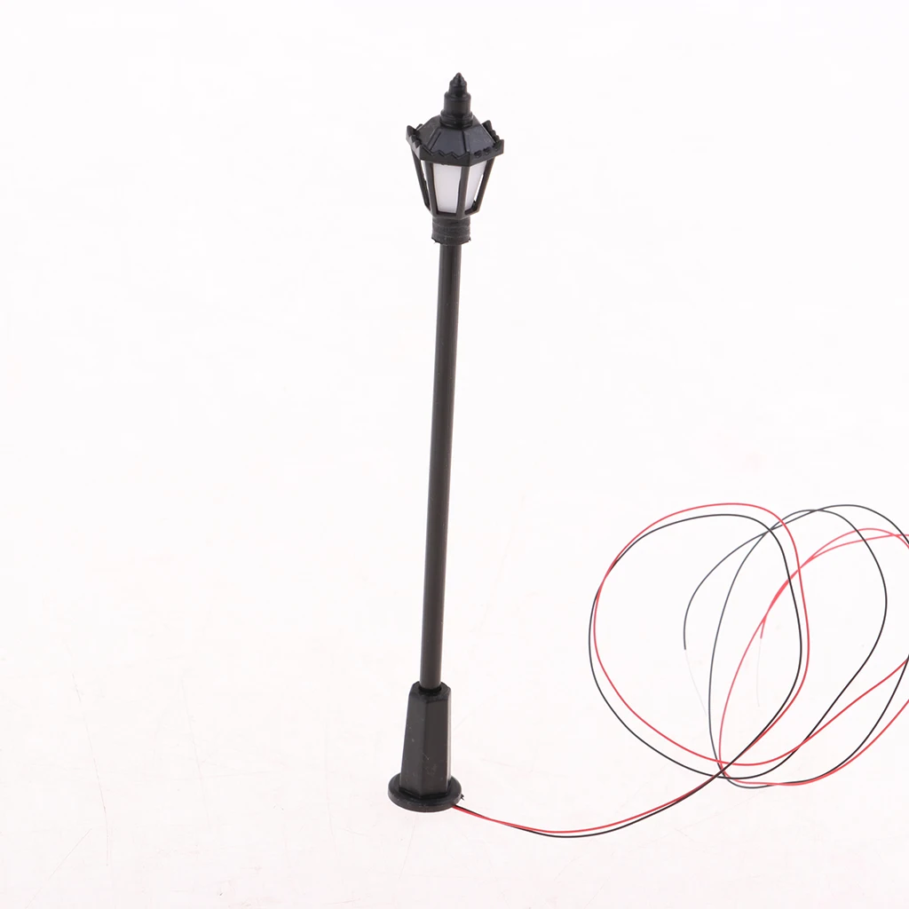 20pc 10cm Model Railway Train Lamp Garden Street Lights HO OO Scale LEDs NEW 1:75