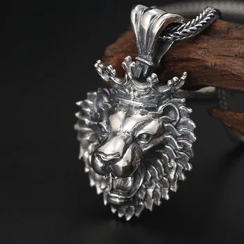 Wholesale S925 Sterling Silver Jewelry Vintage Old Domineering Crown Lion Pendant Thai Silver Punk Wind Men And Women Pendant
Wholesale S925 Sterling Silver Jewelry Vintage Old Domineering Crown Lion Pendant Thai Silver Punk Wind Men And Women Pendant