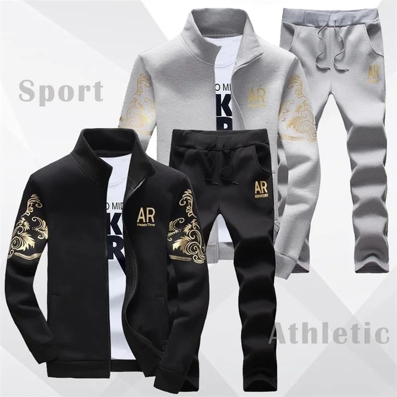 US SIZE Men Set Clothing Fashion 2019 Casual Tracksuit Men's Track Suit Gold-Print Classical Sweatshirt Jacket&Jogger Pants Male
US SIZE Men Set Clothing Fashion 2019 Casual Tracksuit Men's Track Suit Gold-Print Classical Sweatshirt Jacket&Jogger Pants Male