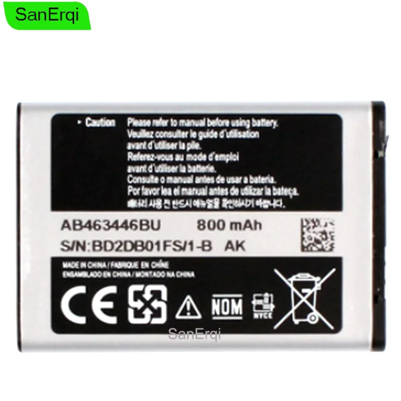 AB463446BU AB463446TU Battery For Samsung S139 F299 E1200M M628 X520 F258 E878 SGH-B108 SGH-L258 GH-M310 800mAh Batterie
AB463446BU AB463446TU Battery For Samsung S139 F299 E1200M M628 X520 F258 E878 SGH-B108 SGH-L258 GH-M310 800mAh Batterie