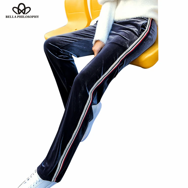 Bella Philosophy 2018 Autumn Winter Velvet Pants Women Casual Elastic Pockets Pants Female Loose Stripe Pants For Ladies Bottom
Bella Philosophy 2018 Autumn Winter Velvet Pants Women Casual Elastic Pockets Pants Female Loose Stripe Pants For Ladies Bottom