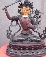 collect from Tibetan Buddhist bronze colour nice face looking MANJUSHRI Buddha statue 21 cm
collect from Tibetan Buddhist bronze colour nice face looking MANJUSHRI Buddha statue 21 cm