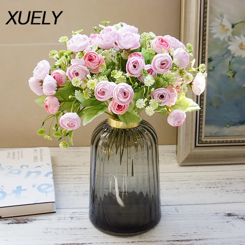 XUELY Korean-style 28cm Mini snow Tea rose artificial flower home decoration placed fake flower wedding photography material
XUELY Korean-style 28cm Mini snow Tea rose artificial flower home decoration placed fake flower wedding photography material