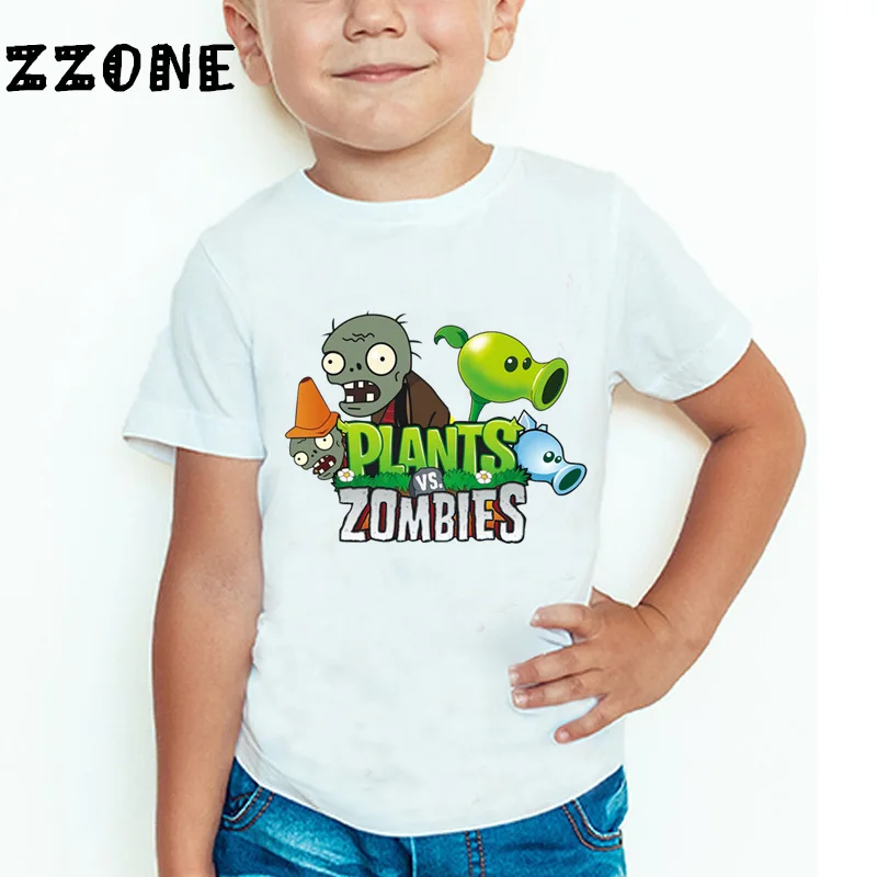 Фото Детская забавная футболка Растения против Зомби одежда с героями мультфильмов