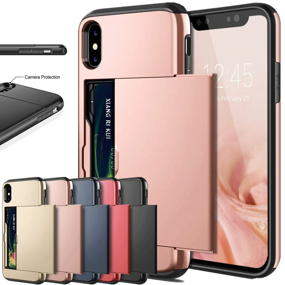 Business Slide Armor Card Slots Cases For iPhone X XS Max XR 7 8 Plus 6 6s 5 5S SE Case Cover For iPhone 7 8 Plus 7+ 6 6s 5 SE
Business Slide Armor Card Slots Cases For iPhone X XS Max XR 7 8 Plus 6 6s 5 5S SE Case Cover For iPhone 7 8 Plus 7+ 6 6s 5 SE