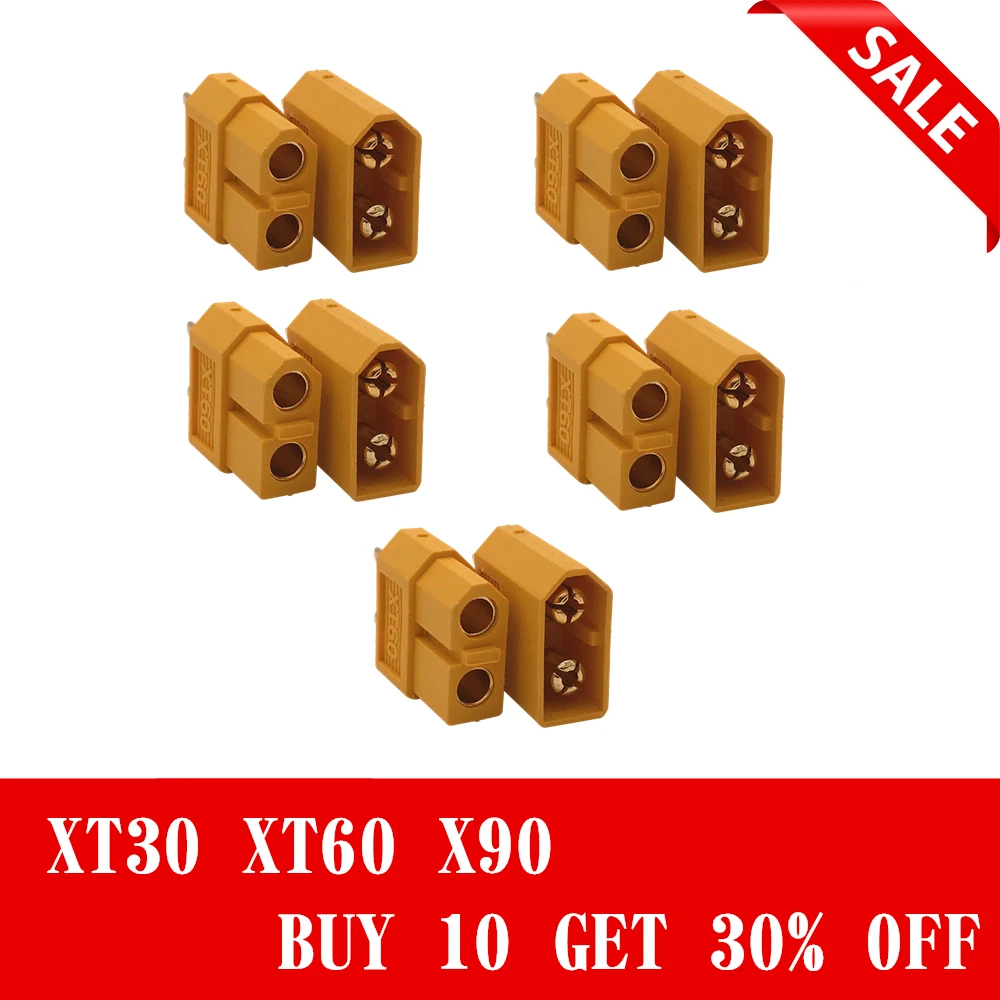 10/20pcs XT60 XT-60 XT30 XT60 T Male Female Bullet Connectors Plugs For RC Lipo Battery (5/10 pair) Wholesale
10/20pcs XT60 XT-60 XT30 XT60 T Male Female Bullet Connectors Plugs For RC Lipo Battery (5/10 pair) Wholesale