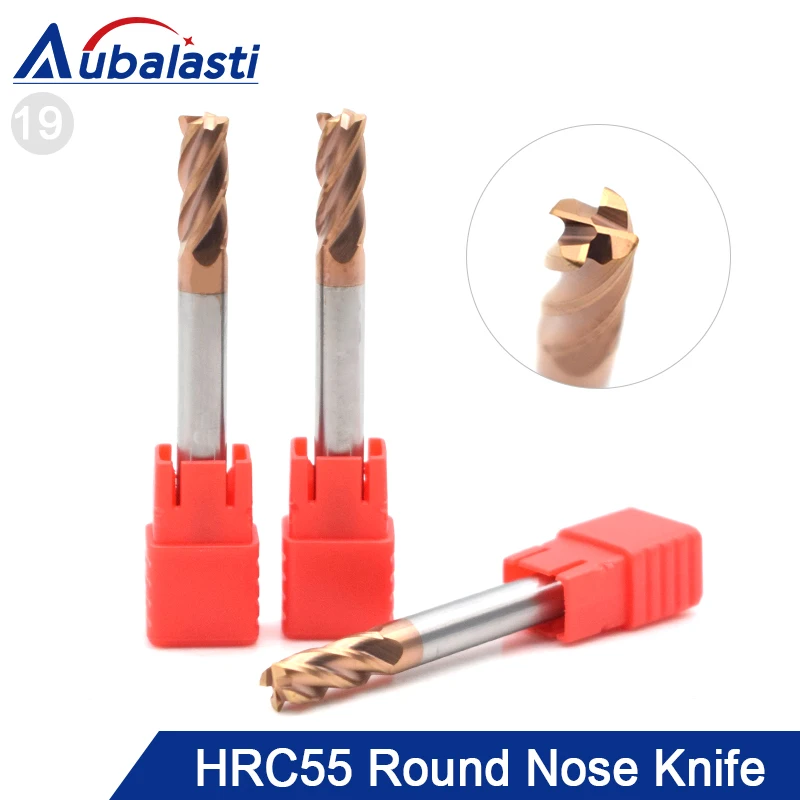 Aubalasti HRC55 4 Flutes Round Nose Solid Carbide End Cutter CNC Router Bits Tools CNC Milling Cutter Bits forMetal Cutting
Aubalasti HRC55 4 Flutes Round Nose Solid Carbide End Cutter CNC Router Bits Tools CNC Milling Cutter Bits forMetal Cutting