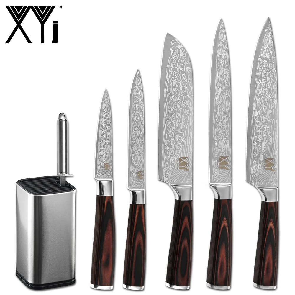 XYj 7PCS Kitchen Stainless Steel Knives Set Damascus Pattern Blade Knives Sharpener Bar 8'' Knife Holder Cooking Tool Accessory
XYj 7PCS Kitchen Stainless Steel Knives Set Damascus Pattern Blade Knives Sharpener Bar 8'' Knife Holder Cooking Tool Accessory