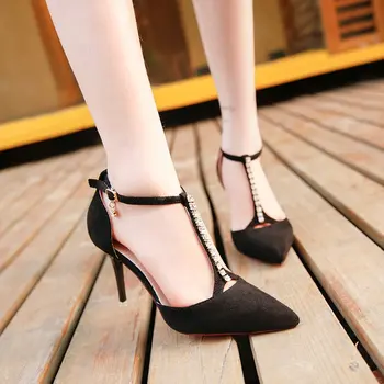 2019 Womens Shoes Red Bottom High Heels Shoes Woman Black T Type Buckle Suede Single Shoe Rhinestone Pumps Women Wedding Shoes
2019 Womens Shoes Red Bottom High Heels Shoes Woman Black T Type Buckle Suede Single Shoe Rhinestone Pumps Women Wedding Shoes