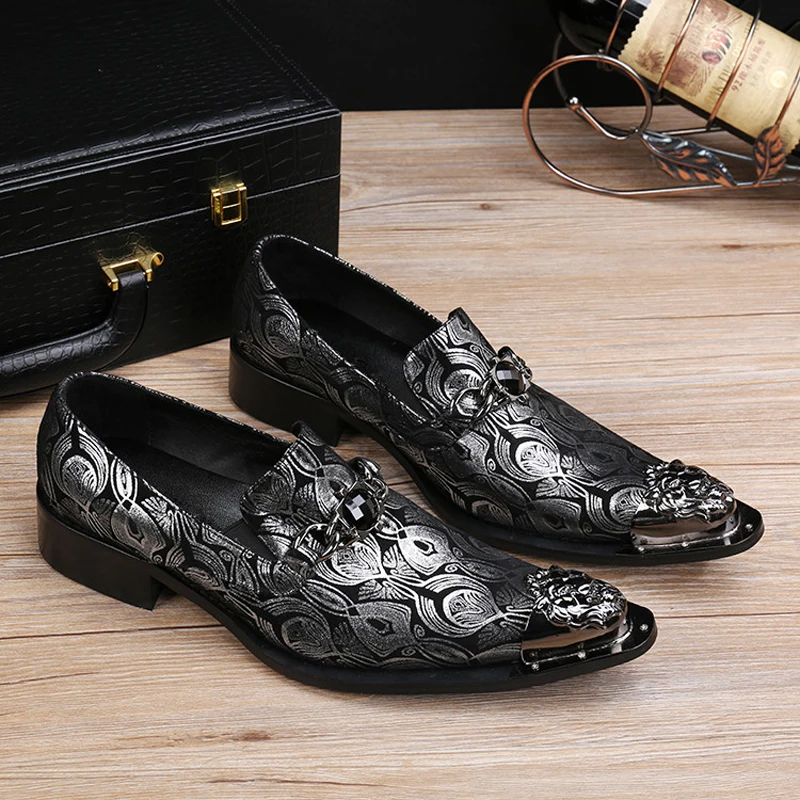 Zapatos Hombre Fashion Luxury Men Print Designer Brand Shoes Genuine Leather Metal Slip-on Flats Wedding Dress Gentleman Shoes46
Zapatos Hombre Fashion Luxury Men Print Designer Brand Shoes Genuine Leather Metal Slip-on Flats Wedding Dress Gentleman Shoes46