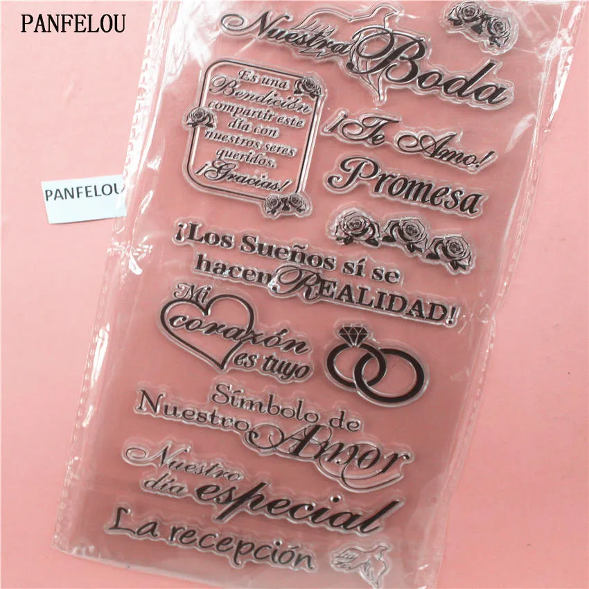 

PANFELOU Ring words Transparent Clear Silicone Stamp/Seal DIY scrapbooking/photo album Decorative clear stamp sheets
