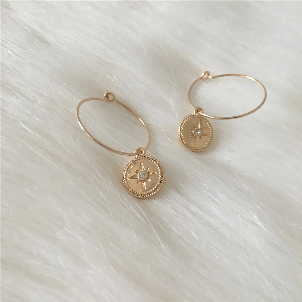 CHIC EARRINGS GOLD COLOR PLATING ROUND DISC CHARM HOOP EARRING FOR WOMEN GIRL
CHIC EARRINGS GOLD COLOR PLATING ROUND DISC CHARM HOOP EARRING FOR WOMEN GIRL