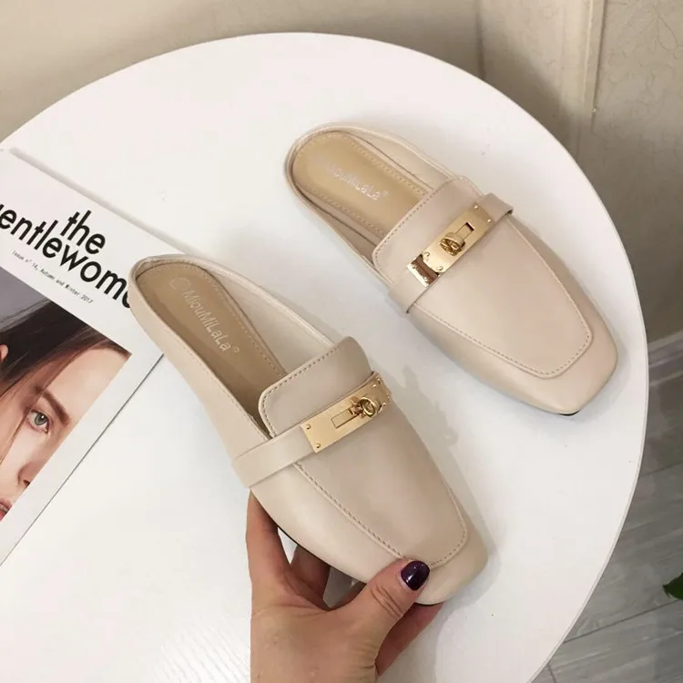 2019 Spring and Summer New Korean Fashion Half Tow Metal Buckle Casual Low Heel Women's Slippers
2019 Spring and Summer New Korean Fashion Half Tow Metal Buckle Casual Low Heel Women's Slippers