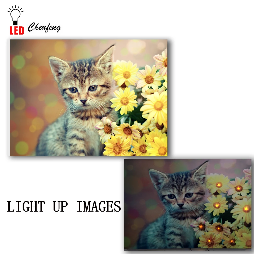Light canvas print with led Garden Cats Flowers Pictures spring painting wall picture canvas wall art poster and print decor
Light canvas print with led Garden Cats Flowers Pictures spring painting wall picture canvas wall art poster and print decor