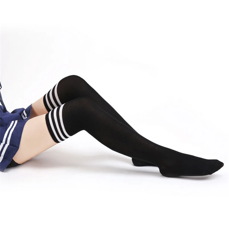 Japanese Women Girl Thigh High Stockings Knee High Socks Cotton Warm Over The Knee Socks Black and white stripes long socks
Japanese Women Girl Thigh High Stockings Knee High Socks Cotton Warm Over The Knee Socks Black and white stripes long socks