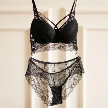 Romantic full lace thin cup lingerie Euramerican sexy deep-v women push up bra sets girls transparent panties big size ABC 32-38 
Romantic full lace thin cup lingerie Euramerican sexy deep-v women push up bra sets girls transparent panties big size ABC 32-38