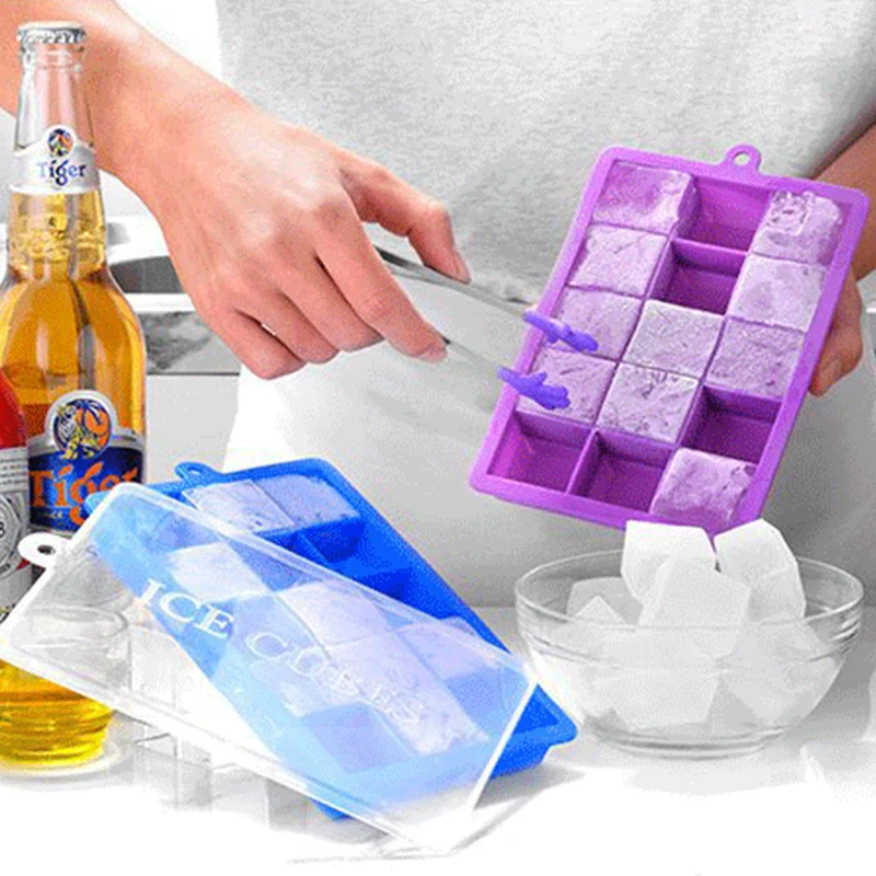 With Lid DIY Creative Large Silicone Ice Cube Tray Square Shape Ice Cube Mold Fruit Ice Cream Maker Bar Kitchen Accessories
With Lid DIY Creative Large Silicone Ice Cube Tray Square Shape Ice Cube Mold Fruit Ice Cream Maker Bar Kitchen Accessories
