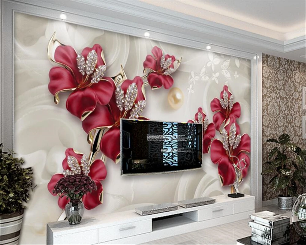 beibehang Customized large papel de parede wallpaper indoor orchid exquisite three-dimensional jewelry flower TV background wall
beibehang Customized large papel de parede wallpaper indoor orchid exquisite three-dimensional jewelry flower TV background wall