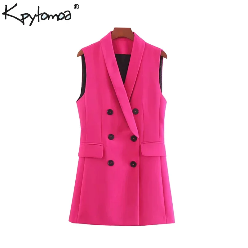 Vintage Stylish Double Breasted Waistcoat Women 2019 Fashion Sleeveless Pockets Office Lady Vest Outerwear Casual Chalecos Mujer
Vintage Stylish Double Breasted Waistcoat Women 2019 Fashion Sleeveless Pockets Office Lady Vest Outerwear Casual Chalecos Mujer