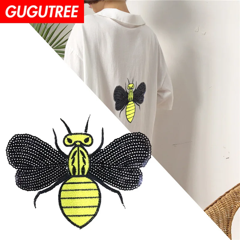 GUGUTREE Sequins embroidery big bee patches animal patches badges applique patches for clothing XC-394
GUGUTREE Sequins embroidery big bee patches animal patches badges applique patches for clothing XC-394