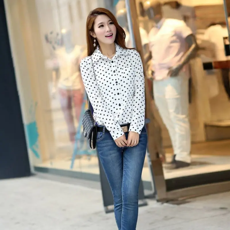 Fashion Stylish Women Chiffon Polka Dot Long Sleeve Loose Tops Blouse Casual Shirt Newest
Fashion Stylish Women Chiffon Polka Dot Long Sleeve Loose Tops Blouse Casual Shirt Newest