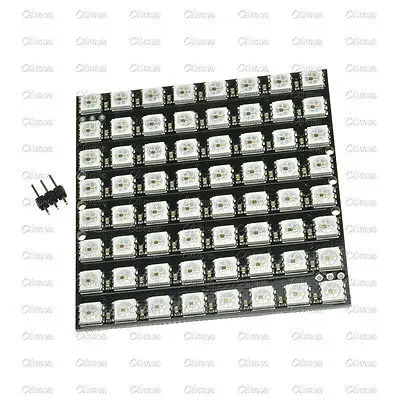 WS2812 8x8 64 LED Matrix 5050 RGB Full-Color Driver Black Board | Электроника