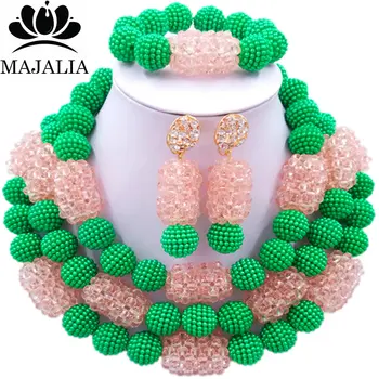 Majalia Fashion Charming Nigerian Wedding African Jewelry Set Green and Peach Crystal Necklace Bride Jewelry Sets 3SZ052
Majalia Fashion Charming Nigerian Wedding African Jewelry Set Green and Peach Crystal Necklace Bride Jewelry Sets 3SZ052