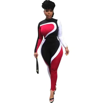 Fashion Patchwork Color Printed High Collar Full Sleeve Skinny Jumpsuits Women New Spring Autumn Bodycon Overalls
Fashion Patchwork Color Printed High Collar Full Sleeve Skinny Jumpsuits Women New Spring Autumn Bodycon Overalls