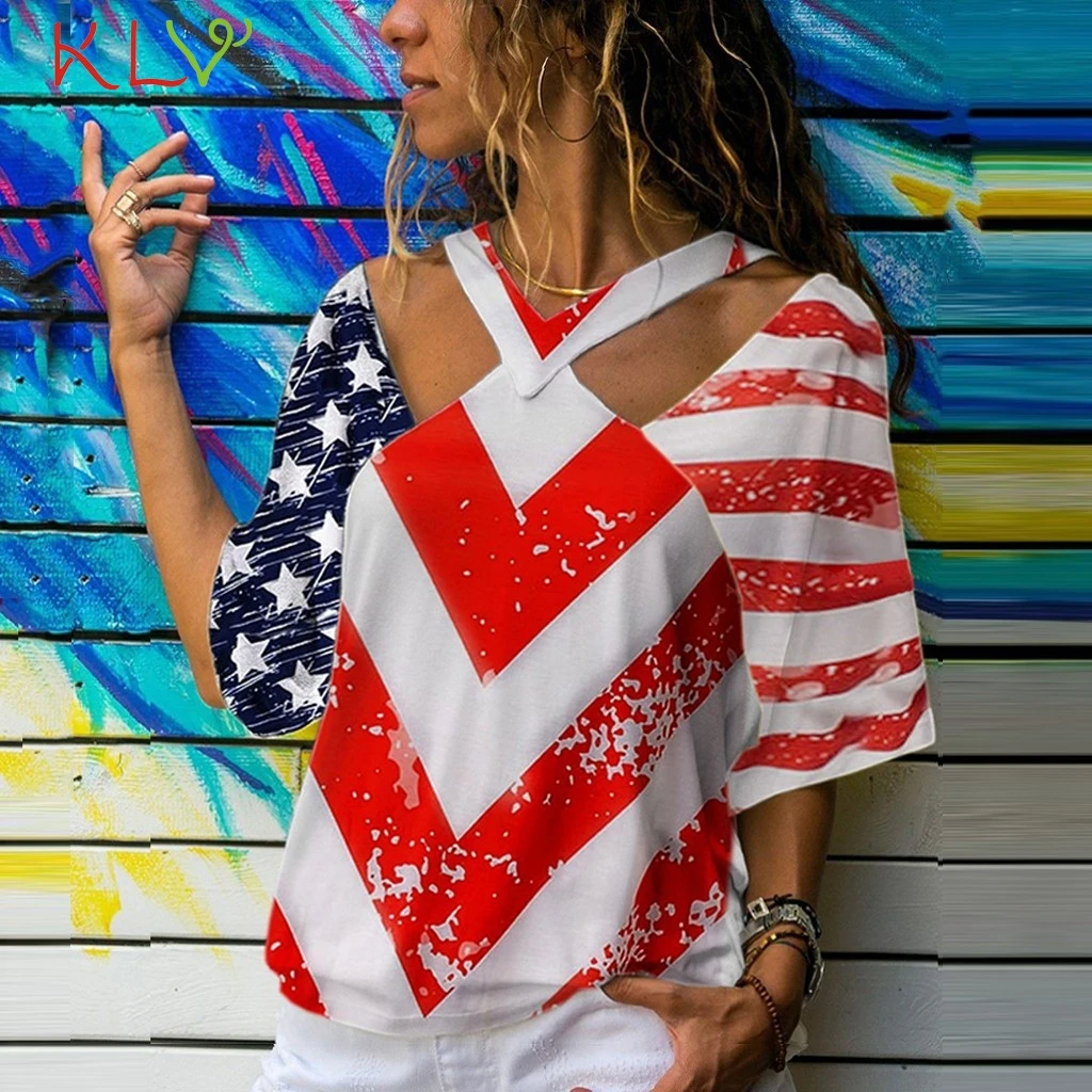 T Shirt Women Summer Star USA Flag Print Short Sleeve Casual Fashion Top Harajuku Camiseta Princesa Basic Tees Mujer 2019 19A10
T Shirt Women Summer Star USA Flag Print Short Sleeve Casual Fashion Top Harajuku Camiseta Princesa Basic Tees Mujer 2019 19A10