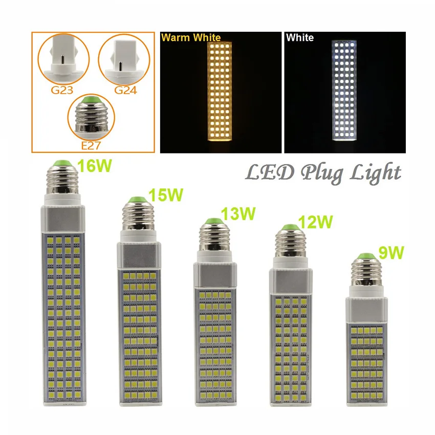 9W/12W/13W/15W/16W E27 G23 G24 LED Horizontal Plug Light Spotlight Bulb Lamp Light SMD5050 AC85-265V White/Warm White Hot Sale
9W/12W/13W/15W/16W E27 G23 G24 LED Horizontal Plug Light Spotlight Bulb Lamp Light SMD5050 AC85-265V White/Warm White Hot Sale