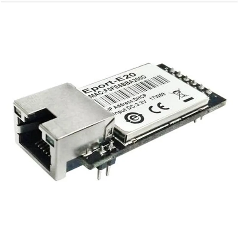Eport-E20-Pin Free RTOS Network Server Port TTL Serial to Ethernet Embedded Module DHCP 3.3V TCP IP Telnet Converter
Eport-E20-Pin Free RTOS Network Server Port TTL Serial to Ethernet Embedded Module DHCP 3.3V TCP IP Telnet Converter
