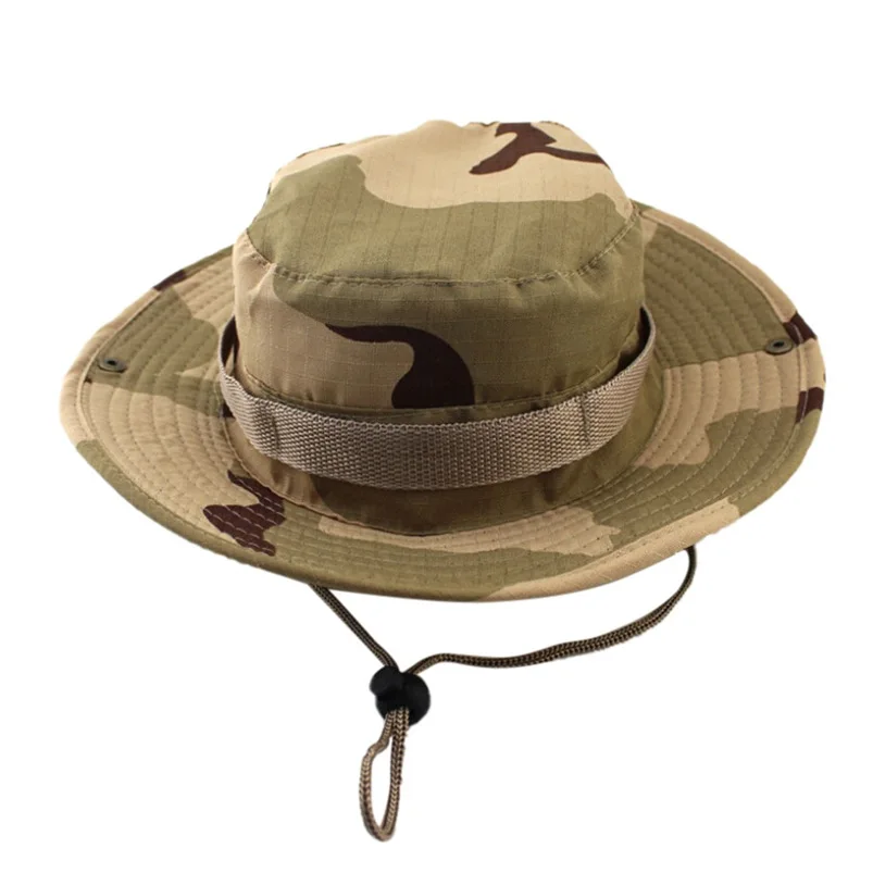 Adjustable Camouflage Outdoor Camping Climbing Cap 2018 Men Women Fishing Bucket Hat Boonie Hunting Cap Brim Military Army #FM28 (10)