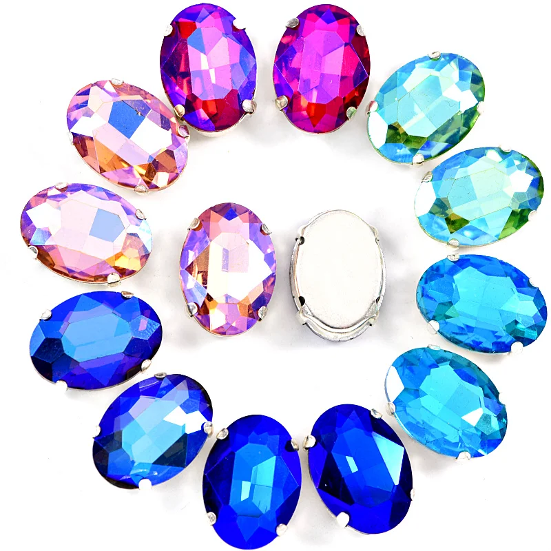 Oval Shapes Colorful Glass Sew On Rhinestones With Silver Claw Flatback Red AB Sew On Claw Rhinestones For Bride Dress B0422
Oval Shapes Colorful Glass Sew On Rhinestones With Silver Claw Flatback Red AB Sew On Claw Rhinestones For Bride Dress B0422