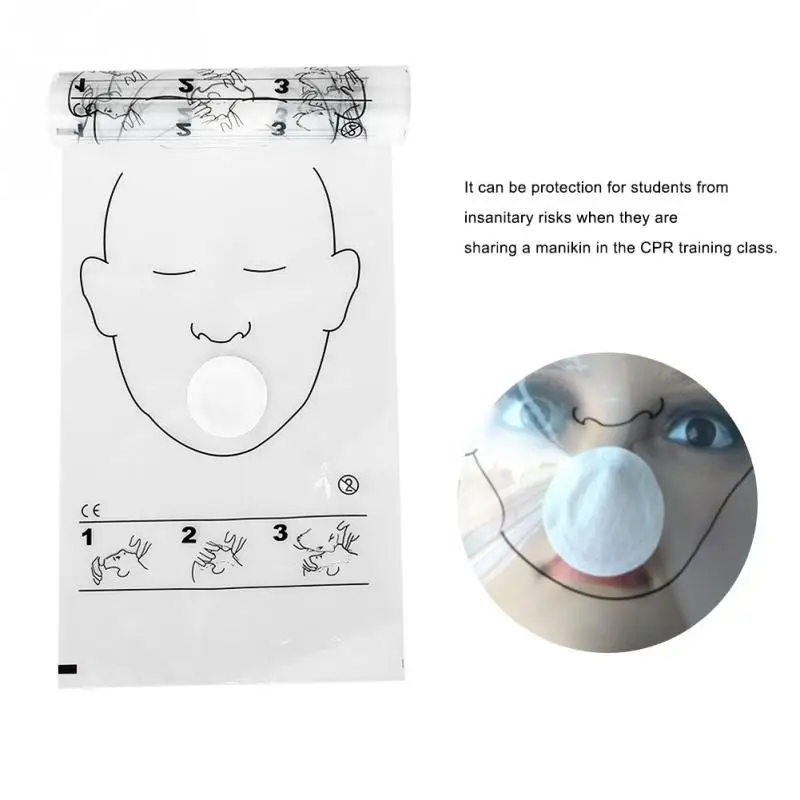 Rolled CPR Face Shield Breath Film Non Woven Fabric CPR Mask Disposable for CPR Training Emergency Skills First Aid Rescue Mask
Rolled CPR Face Shield Breath Film Non Woven Fabric CPR Mask Disposable for CPR Training Emergency Skills First Aid Rescue Mask