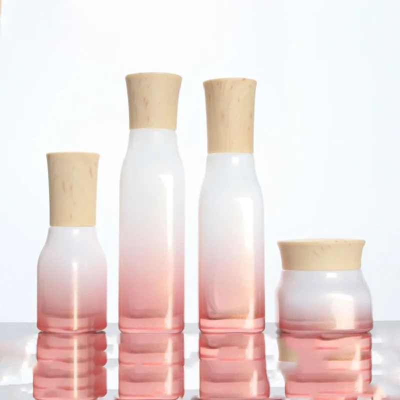 Косметический контейнер многоразовая бутылка вишневый красный стеклянный
