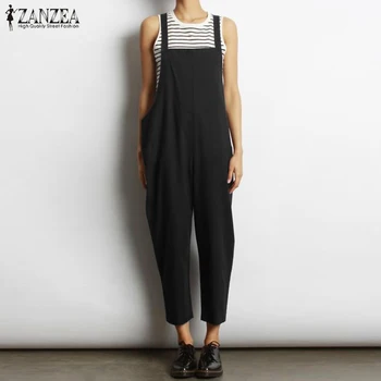 2020 Summer ZANZEA Women Solid Long Jumpsuit Strappy Sleeveless Loose Casual Cotton Linen Bib Overalls Party Rompers Oversized
2020 Summer ZANZEA Women Solid Long Jumpsuit Strappy Sleeveless Loose Casual Cotton Linen Bib Overalls Party Rompers Oversized