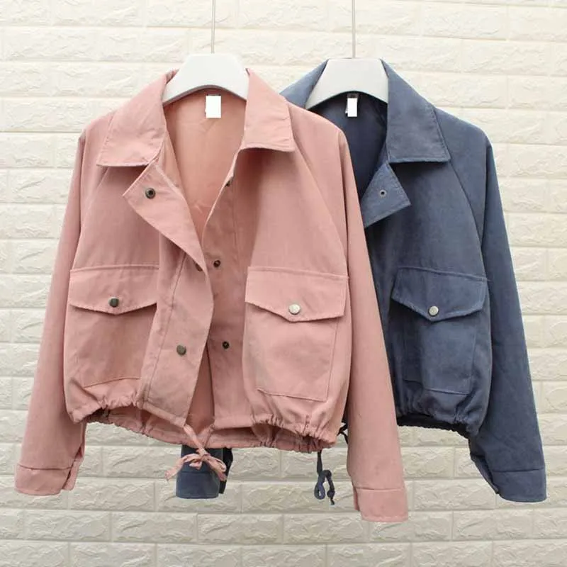 5 Colors Spring Autumn New Women Jacket Loose Pocket Casual Cropped Tops Solid Jacket Coat fashion Female Outerwear Jacket Loose
5 Colors Spring Autumn New Women Jacket Loose Pocket Casual Cropped Tops Solid Jacket Coat fashion Female Outerwear Jacket Loose